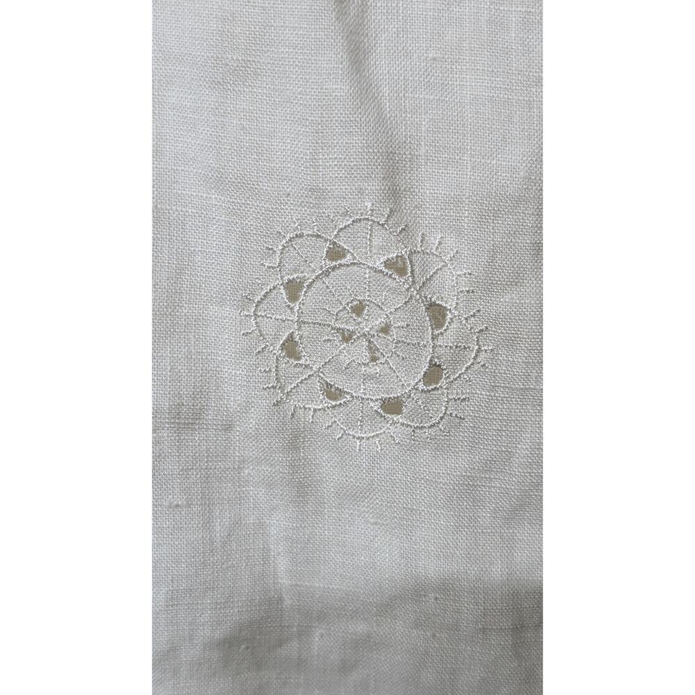 Outfit JPR 100% Pure Linen Cream Eyelet Detailing Button Front Top Womens Sz S - Picture 5 of 8